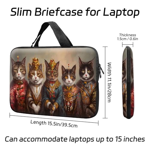 14 15 15.4 15.6 inch Laptop Handle Bag Computer Bag, Pouch Holder Notebook Sleeve Cover Soft Case Compatible for Dell,Lenovo,Toshiba HP, Asus Notebook-Handsome Cat - color: Handsome Cat