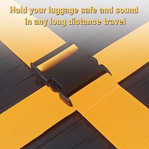 Luggage Straps for Suitcases TSA Approved Travel Belt 4 Pack by Chelmon (Yellow) - color: Yellow