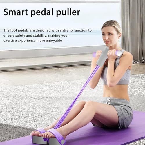Leg Stretching Pedal Pull Rope - 6 Tube Resistance Fitness Band Trainer, Multifunction Strength Builder Tool, Elastic Workout Device | Home Gym Full Body Training Yoga Stretching Conditioning Use