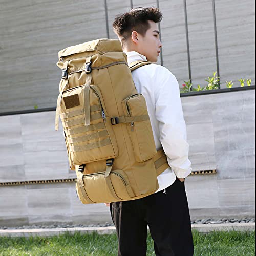 YFREAL 80L Hiking Camping Backpack,Hunting Backpack for Outdoor,Backpack Waterproof,Tactical Backpack for Men Women - color: City Camouflage