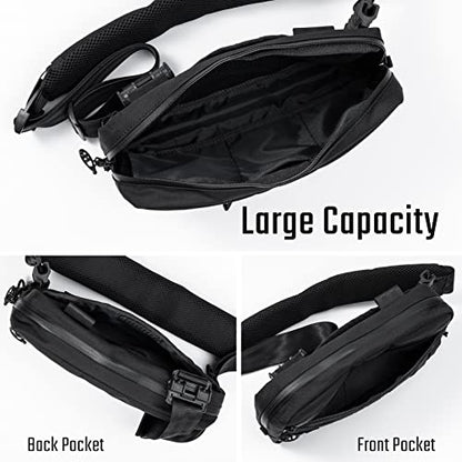 TACTICAL_GEEK Cache L3 EDC Sling Bag Chest, Lightweight Shoulder Daypack, 500D Nylon, Travel Hiking Concealed Carry, Crossbody Bag, Tactical Backpack, Hiking Ambidextrous Strap Black - color: Black