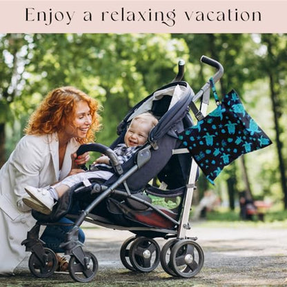 Waterproof Wet Bag for Swimsuit, Travel Beach Wet Dry Bag, Hidden Zipper Reusable Starfish Baby turtle Wet Bags, for Travel Beach Wet Swimsuits Toiletries Diapers Dirty Gym Clothes Laundry Bag - color: Turtle Starfish