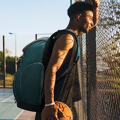 MIER Gym Backpack 40L Basketball Backpack with Ball Compartment & Shoes Storage Multi-Functional Sports Soccer Bag Large Equipment Back Pack Volleyball Backpacks for Men Women - color: Dark Green