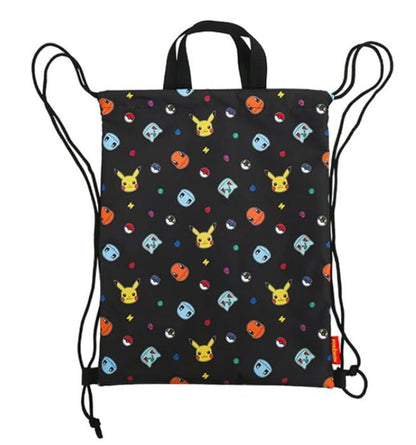Pikachu Drawstring Backpack Gym Sackpack Travel Bag Multi Purpose Bag (Black) - color: Black
