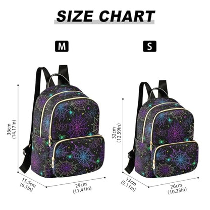 Women Fashion Backpack Purse Goth Bat Spider Web Rucksack, S - color: Color 03, size: Small