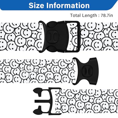 2 Pack Luggage Straps for Suitcases, Adjustable Travel Belt with Double Lock and Quick Release Buckle, Heavy Duty Nylon Bag Packing Strap, Bright Identifiers Business Travel Accessories-White Smiles - color: 24020 White Smiles