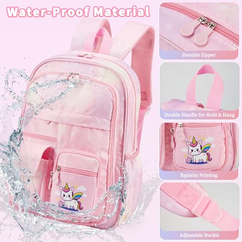 School Backpack for Girls Rainbow Kids Backpack Cute Backpack for Back to School Laptop Travel Bag (3sets-Pinks) - color: 3sets-pinks