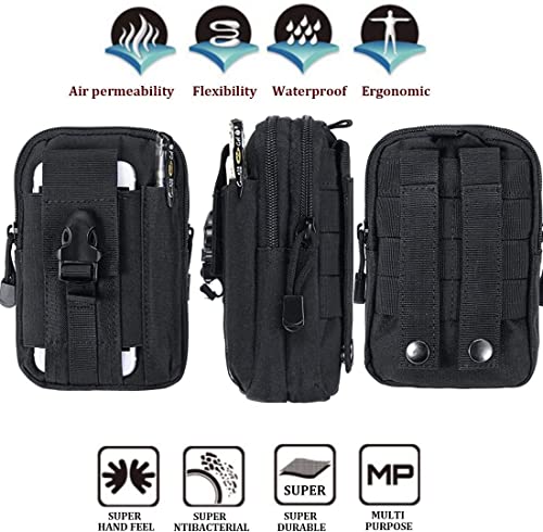 Belt Pouch, Tactical Molle Phone Pouch EDC Utility Pouches Waist Bag, Small Cell Phone Holster Gear Tool Gadget Pocket for Men - color: White Line-Black