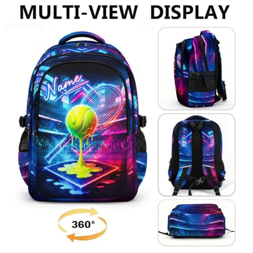 Boys Backpack for Kids Teens Personalized Tennis Bookbag for School Hiking Travel, Lightweight Backpacks for Kindergarten Primary Elementary Middle - color: Green