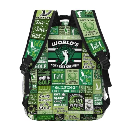 Golf Backpack School Backpacks Golf Theme Bookbag Casual Sport Daypack Travel Bag for Kids Girls Boys Men Gifts 16 Inch
