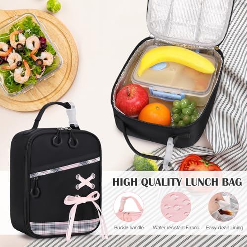 DIGOBAY Backpacks for Girls - 3PCS Girls Backpack with Lunch Box & Pencil Pouch Plaid School Backpacks for Elementary Middle High College School Bookbag for Teen Girl Kids Students Blackpink - color: Blackpink