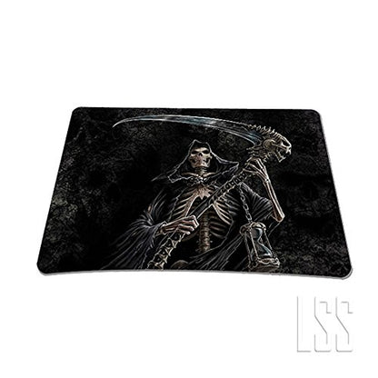LSS 15-15.6" Laptop Sleeve Bag with Matching Laptop Skin Sticker & Mouse Pad Combo | Carrying Case for 14" 15" 15.6" - Reaper Skull - color: Reaper Skull, size: 15 inch