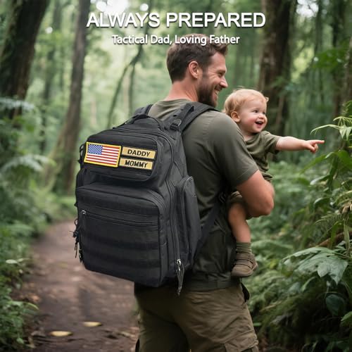 MIRACOL Outdoor Military Diaper Backpack: Dad-Approved Baby Bag with Insulated Pockets & Foldable Changing Mat - Lightweight Essentials for Hiking Camping Outdoor Adventures - color: Grey W/ Changing Mat