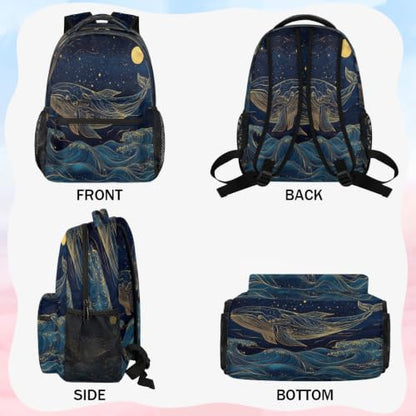 Galaxy Whale Womens Travel Backpack | 15.6 Inch Laptop Backpack, Lightweight Casual Daypack, Water Resistant, Cute Work Backpacks, Large Capacity - color: Multicolor6