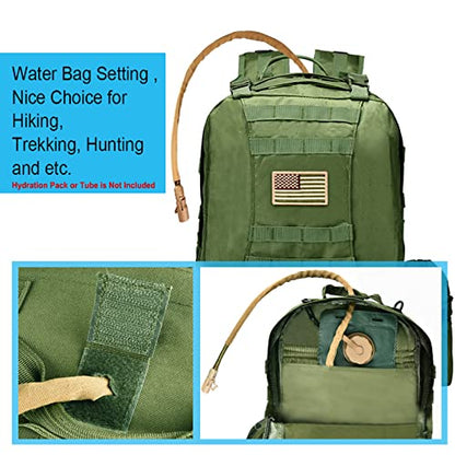 CVLIFE Tactical Backpack Military Army Rucksack 60L Large Assault Pack Detachable Molle Bag, Army Green - color: 06-army Green With Patch