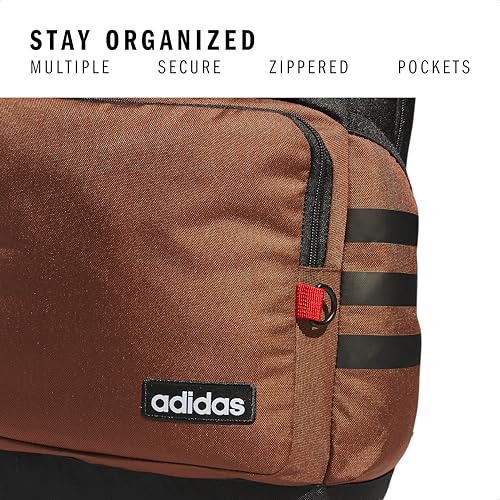 3-Stripe Classic backpack for men and women, bag with laptop sleeve - color: Preloved Brown/Black/4.0