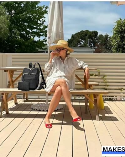 Makes Backpack Purse for Women PU Leather Travel Satchel Handbag Convertible Design Bag with Purse 2 Piece - color: Black Geometric
