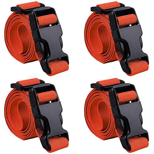 MAGARROW 24" 40" 60" 100" Strap Buckle Packing Straps Adjustable 1-Inch Belt - color: Orange (4-Pack), size: 1" Wide - 40" Long