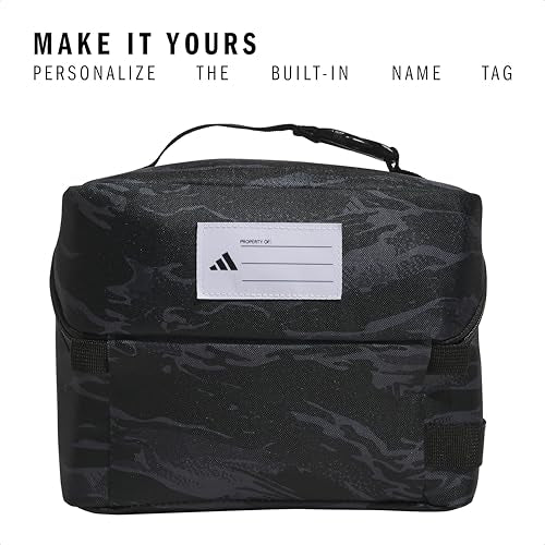 adidas Kids Affiliate Lunch Bag – Insulated Lunchbox for Girls and Boys, 6L - color: Essential Camo Black/Black/Orange