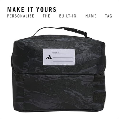 adidas Kids Affiliate Lunch Bag – Insulated Lunchbox for Girls and Boys, 6L - color: Essential Camo Black/Black/Orange