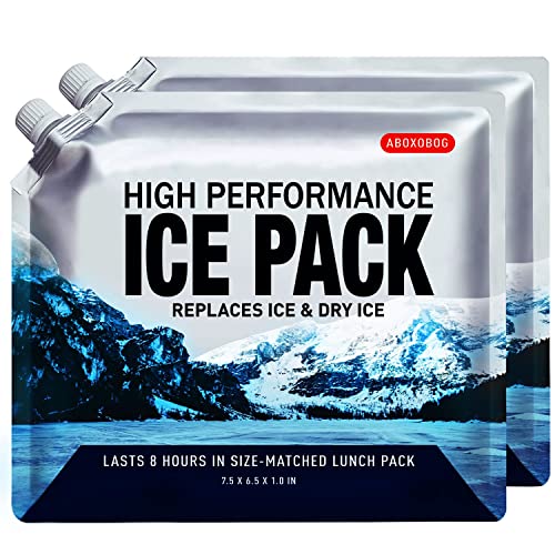 Reusable Ice Packs for Lunch Box Long Lasting Slim Gel Freezer Packs for Cooler Bag Cooler Backpack, Keeps Food Cold Fresh for Work & School (6.5"x7.5"x2P) - size: Small-2pk