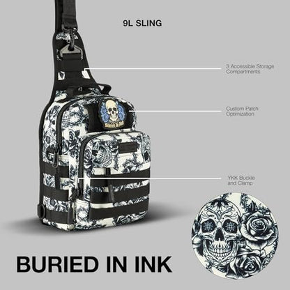 WOLFpak Tactical Sling Bag for Concealed Carry, EDC | Everday Crossbody Daypack - color: Buried in Ink