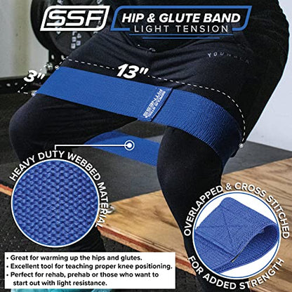 Serious Steel Fitness Hip and Glute Activation Band | Squat & Deadlift Warm-up Band for Hips and Glutes - color: Regular Three Pack (Blue-Medium, Black-Medium, Red-Large)