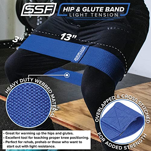 Serious Steel Fitness Hip and Glute Activation Band | Squat & Deadlift Warm-up Band for Hips and Glutes - color: Blue (Regular - 13" Light)