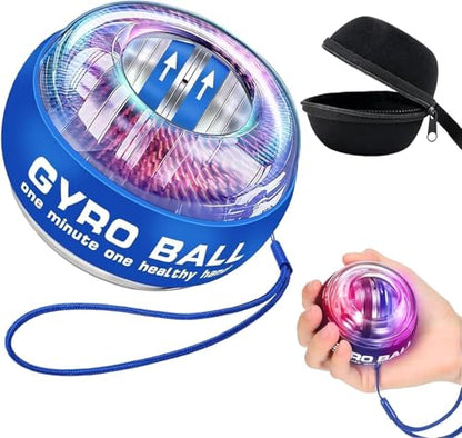 Torque Ball Hand Exerciser - 2026 Internal Resistance System Self-Starting Wrist Power Gyro Balls with Auto-Start Colorful LED Lighting - color: Blue