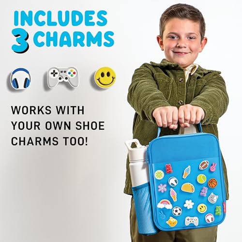Fit & Fresh Lunch Box For Kids, Boys & Girls, School, Camp, Insulated Bag With Shoe Charm Slots For Personalization, Ocean Blue - color: Ocean Blue