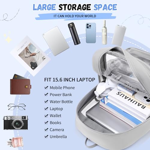 Sisipoet Clear Backpack for School, Heavy Duty PVC Transparent Backpack with Oxford Fabric Side Panels, Large Clear Bookbag for Teens Students Women Men, Grey - color: Grey