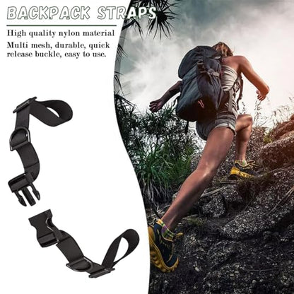 1 Pack Backpack Chest Straps,with 1 Quick Release Buckle,2 Slide Clips 5 Zipper pulls-Black US224
