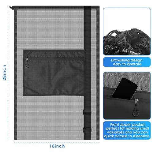 BROTOU Drawstring Backpack Gym String Bag with Pocket for Men Women Heavy Duty Mesh Bag Sport Equipment Bag for Swimming Yoga Beach Laundry - color: Black-5pcs