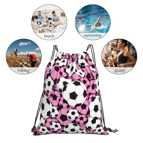 Soccer Drawstring Backpack Gym String Bag Water Resistant Drawstring Sackpack Sport For Womens Mens - color: Football3