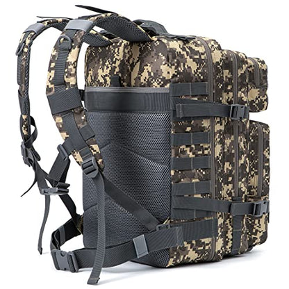 QT&QY 45L Military Tactical Backpacks Molle Army Assault Pack 3 Day Bug Out Bag Hiking Treeking Rucksack… - color: 2.3 Acu