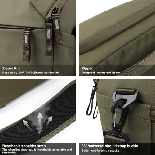 Besnfoto Camera Bag Crossbody Waterproof Sling Purse Case Small Photography Shoulder Messenger Bag Backpack with Tripod Holder for DSLR SLR Mirrorless Camera - color: Green