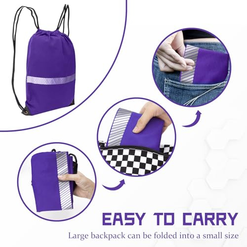 AYKRM Personalized Purple Drawstring Backpack Bag work Sackpack logo - color: Purple-logo