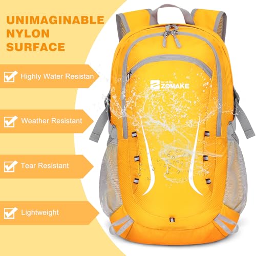 ZOMAKE Lightweight Packable Backpack 35L, Foldable Backpacks Water Resistant Collapsible Light Daypack for Hiking(Yellow) - color: Yellow B