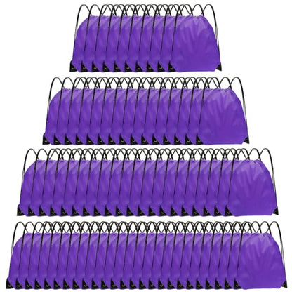 Grneric Drawstring Backpack Bulk 70Pcs String Backpack Drawstring Bags Cinch Bag Sackpack for Men Women Gym(Purple) - color: Purple