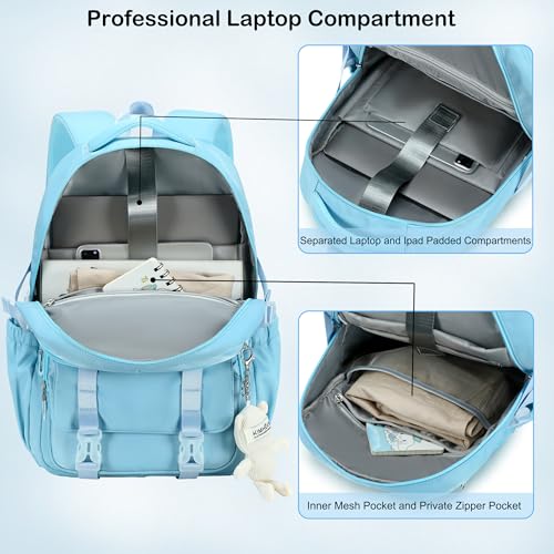 Hidds College Backpack Laptop Backpacks 15.6 Inch for Men Women Elementary Middle High School Book Bag For Teens Girls Boys Student Anti Theft Travel Daypack Large Bookbags-Blue - color: Blue
