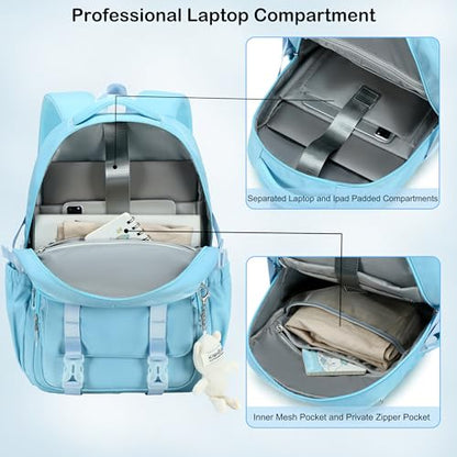 Hidds College Backpack Laptop Backpacks 15.6 Inch for Men Women Elementary Middle High School Book Bag For Teens Girls Boys Student Anti Theft Travel Daypack Large Bookbags-Blue - color: Blue
