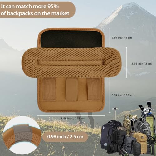 ZINMARK 2Pcs Thick Cushioned Shoulder Pads, Anti-Slip Design and Breathable Mesh Pads for Shoulder Strap,Soft and Comfortable - color: Khaki