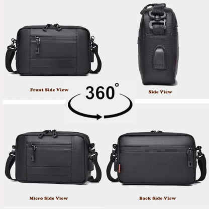 Waterproof Polyester Slim Unisex Crossbody Sling Bag Chest Backpack Men's Shoulder Bag, Leisure Travel Handbag, Hard Shell Anti-Theft Chest Bag, Messenger Bag-Black, Standard, Retro - color: Messenger Bag-black