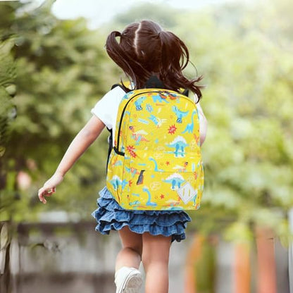Kids Backpack for Girls Boys - 15 Inch Dinosaur Childrens Backpack Cute School Bag Kindergarten Backpack for Ages 3-8, Yellow - color: Yellow