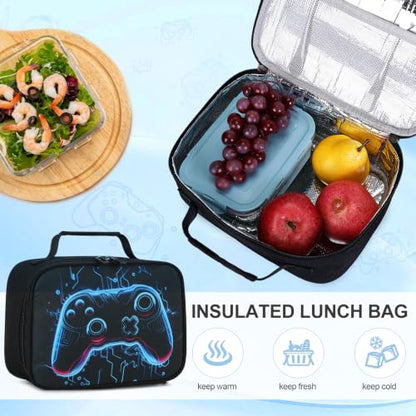 Scothen 3PCS Boys Backpack Set, Cool Backpack for Boys with Lunch Bag & Pencil Case, Kids School Bag Teen Boy Bookbag for Kindergarten Elementary Middle School with USB Charging Port - color: Futuristic Blue Lightning