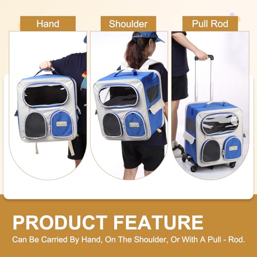 Pet Backpack Carrier, Portable and Ventilated, Nylon Dogs Cats and Small Animal Travel Bag 14.17", (Green, 1 Pcs), Intended for Hiking/Camping/Traveling - color: Green