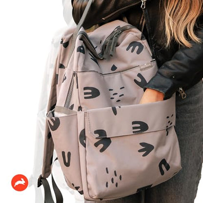 RED ROVR Roo Lightweight 1 LB Diaper Bag Backpack | 11 organizational pockets| Durable & Water-Resistant (Truffle Doodle) - color: Truffle Doodle