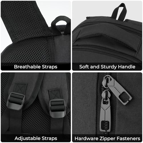 BIKROD Black Backpack, School Backpacks for Teen Boys & Girls, Student Bookbag Fits 17.3 Inch Laptop, Water Resistant Travel Backpack, Sturdy Anti Theft Computer Bag Gifts Men Women - color: Black, size: 17.3 Inch