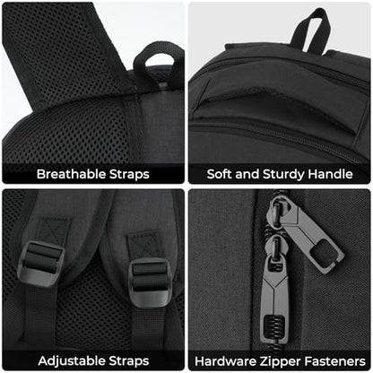BIKROD Black Backpack, School Backpacks for Teen Boys & Girls, Student Bookbag Fits 17.3 Inch Laptop, Water Resistant Travel Backpack, Sturdy Anti Theft Computer Bag Gifts Men Women - color: Black, size: 17.3 Inch