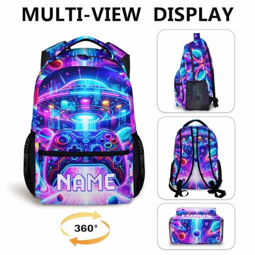 Boys Gaming Backpack Personalized Kids Backpacks for Back to School - Cool Large Capacity Custom Bookbag for School Camping Travel - color: Yellow